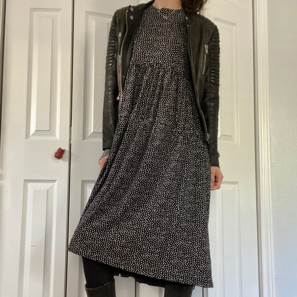Zara Black Polka Dress size Small